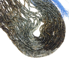 Natural Green Tourmaline Faceted ,3mm Round Faceted Beads, Diamond Cut Gemstone, 15.5″ Full Strand PRP561