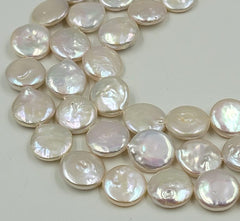 Natural Freshwater Baroque White Pinkish Pearl Bead, 12x4mm Cultured Pearl, High Quality Coin Cut Keshi Pearl Beads, PRP605