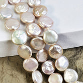 Natural Freshwater Baroque White Pinkish Pearl Bead, 12x4mm Cultured Pearl, High Quality Coin Cut Keshi Pearl Beads, PRP605