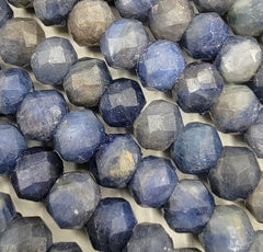 High Quality Natural Sapphire Round Beads, 5x4mm, 6x4mm, Faceted Round Gemstone, Micro Cut Faceted Small Genuine Gemstone Full Strand, PRP637