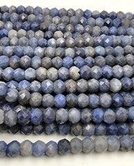 High Quality Natural Sapphire Round Beads, 5x4mm, 6x4mm, Faceted Round Gemstone, Micro Cut Faceted Small Genuine Gemstone Full Strand, PRP637