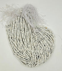 Howlite White Turquoise Faceted Rondelle Gemstone Beads, PRP640