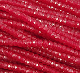 Natural Red Corundum Faceted Spacer Beads, PRP647