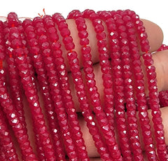 Natural Red Corundum Faceted Spacer Beads, PRP647