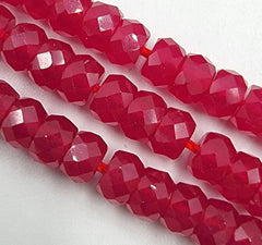 Natural Red Corundum Faceted Spacer Beads, PRP647