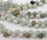 Natural Jade Burma Faceted Round Beads PRP649