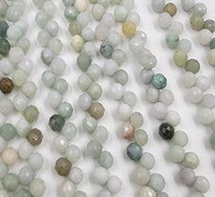 Natural Jade Burma Faceted Round Beads PRP649