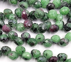 AAA Natural Ruby Zoisite Faceted Rondelle Beads, PRP651