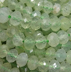 AAA Micro Faceted Natural Green Prehnite Round Beads, PRP660