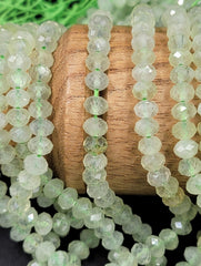 AAA Micro Faceted Natural Green Prehnite Round Beads, PRP660