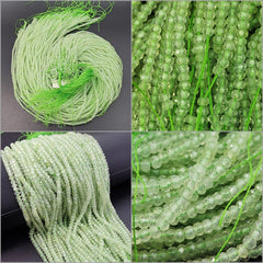 Green Prehnite Crystal Gemstone Bead for Bracelet 3x2mm, Genuine Prehnite Gemstone, Promote love, Self-Love Gift for Men & Women PRP661#01