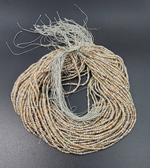 Natural Mystic Moonstone 3x2mm Faceted Round Beads Micro Faceted Laser Cut Diamond Cut Gemstone 15.5″ Strand, PRP661#06