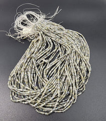 AAA Natural Blue Labradorite 3x2mm Faceted Round Beads Nothing But Fire Best Quality 15.5″ Strand PRP661#07