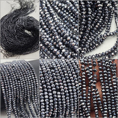 Natural TeraHertz Faceted Round Healing & Energy Gemstone Loose Beads for Bracelet Necklace DIY Jewelry Making Design 3x2mm, PRP661#13