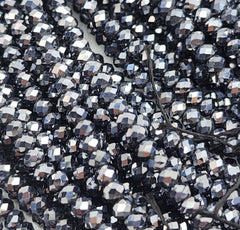 Natural TeraHertz Faceted Round Healing & Energy Gemstone Loose Beads for Bracelet Necklace DIY Jewelry Making Design 3x2mm, PRP661#13