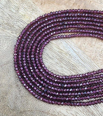 Radiant Grade AAA Wine Red Garnet Faceted Gemstone Beads – Genuine Natural Gemstone Beads in a 15.5″ Full Strand for Elegant Jewelry Making – PRP661#15