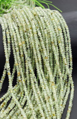 Faceted Green Prehnite Gemstone Bead for Bracelet 3x2mm, Genuine Prehnite Gemstone, Promote love, Self-Love Gift for Men & Women PRP661#17