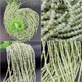 Faceted Green Prehnite Gemstone Bead for Bracelet 3x2mm, Genuine Prehnite Gemstone, Promote love, Self-Love Gift for Men & Women PRP661#17