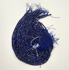 Great Quality Natural Faceted Lapis Lazuli Gemstone Beads, Beautiful Blue Color Rondelle beads, Full Strand 15.5″, 3x2mm PRP661#21