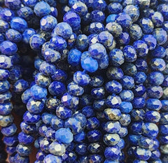 Great Quality Natural Faceted Lapis Lazuli Gemstone Beads, Beautiful Blue Color Rondelle beads, Full Strand 15.5″, 3x2mm PRP661#21