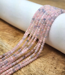 Radiant Grade AAA Morganite Rondelle Beads – Genuine Faceted Gemstones for Exquisite Jewelry, 15.5 inch Full Strand – PRP661#24