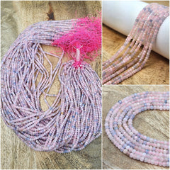 Radiant Grade AAA Morganite Rondelle Beads – Genuine Faceted Gemstones for Exquisite Jewelry, 15.5 inch Full Strand – PRP661#24