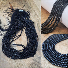 Exquisite AAA Black Spinel Faceted Rondelles Gemstone Strand: High Quality 3x2mm Faceted Rondelle Beads, 15.5 Inches in Length – PRP661#26