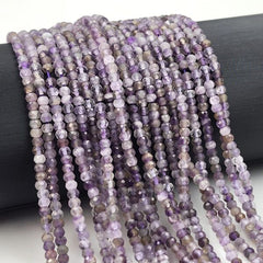 Natural Amethyst Beads 3x2mm Faceted Round Loose Gemstone Spacer Beads for DIY Jewelry Making & Design 15.5″ Full Strand, PRP661#27