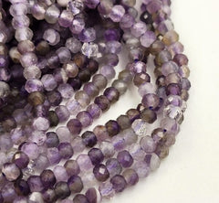 Natural Amethyst Beads 3x2mm Faceted Round Loose Gemstone Spacer Beads for DIY Jewelry Making & Design 15.5″ Full Strand, PRP661#27