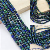 Stunning Natural Blue Azurite Gemstone Beads, Wholesale Faceted Azurite Beads for Exquisite Jewelry Making, Grade A Quality, PRP661#05
