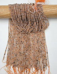 AAA Sunstone & Moonstone Gemstone Beads, Faceted Round Beads, Great Quality Bead, 3x2mm Full Length 15.5″ PRP661#19