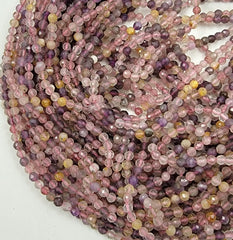 AAA Natural Super 7 Phantom Amethyst Cacoxenite 4mm Beads Faceted Double Hearted Star Cut 15.5″ Full Strand, PRP682