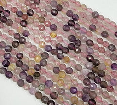 AAA Natural Super 7 Phantom Amethyst Cacoxenite 4mm Beads Faceted Double Hearted Star Cut 15.5″ Full Strand, PRP682