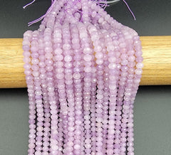 Faceted Natural Purple Jade Gemstone Beads, Gemstone For DIY Jewelry Making, Necklace Bracelet Beads 15.5 Inch Strand, 6x5mm PRP687