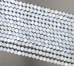 Blue Angelite Beads Grade AAA Gemstone Beads, Genuine Faceted Rondelle Beads, 15.5-Inch Full Strand 4mm, PRP689