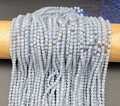 Blue Angelite Beads Grade AAA Gemstone Beads, Genuine Faceted Rondelle Beads, 15.5-Inch Full Strand 4mm, PRP689