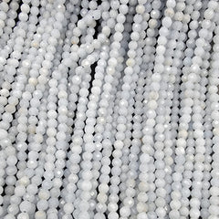 Blue Angelite Beads Grade AAA Gemstone Beads, Genuine Faceted Rondelle Beads, 15.5-Inch Full Strand 4mm, PRP689