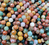Natural Multi color Ocean Jasper Faceted Rondelle Grade AAA Gemstone Beads, High Quality Beads Full Strand 15.5″ 4mm, PRP691