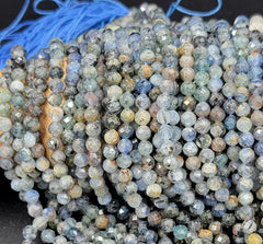 Faceted Kyanite Gemstone Beads Faceted Rondelle Grade AAA Genuine Natural Gemstone Loose Beads 15.5″ Full Strand 4mm PRP693