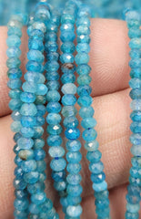 Apatite Faceted Rondelle Beads, 3x2mm Grade AAA High Quality Gemstone, Natural Apatite Faceted Beads 15.5″ Strand PRP698
