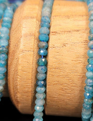 Apatite Faceted Rondelle Beads, 3x2mm Grade AAA High Quality Gemstone, Natural Apatite Faceted Beads 15.5″ Strand PRP698