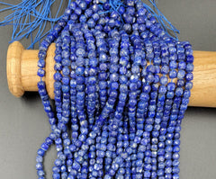 Natural Blue Lapis Lazuli Gemstone Beads, Faceted Cube beads, 6x6mm Beautiful Blue Color, Great Quality Gemstone Full Strand 15.5″ PRP699