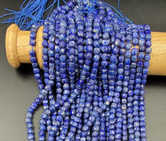 Natural Blue Lapis Lazuli Gemstone Beads, Faceted Cube beads, 6x6mm Beautiful Blue Color, Great Quality Gemstone Full Strand 15.5″ PRP699