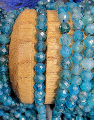 Grade AAA High Quality Apatite Faceted Rondelle Gemstone Beads, Natural Apatite Faceted Beads 15.5″ Strand 3.5mm, PRP701