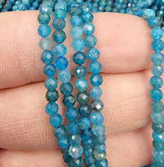 Grade AAA High Quality Apatite Faceted Rondelle Gemstone Beads, Natural Apatite Faceted Beads 15.5″ Strand 3.5mm, PRP701