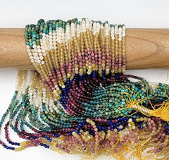 Turquoise Apatite Garnet Ruby Lapis Lazuli Opal Mother of Pearl Shell Faceted Loose Gemstone Bead Full Strand 15.5 inches 3mm, PRP708