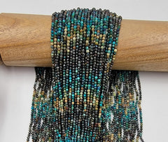 Genuine Faceted Rondelle Chrysocolla Gemstone,Hiqh Quality Chrysocolla Loose Beads 15.5 inch Full Strand, 2mm PRP709