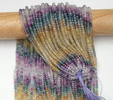 High Quality Multi Colored Flourite Faceted Round Beads, Genuine Flourite Faceted Gemstone, 15.5″ Full Strand PRP711