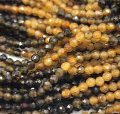 AAA Natural Tourmaline Multi Color Gemstone Beads, Yellow Tourmaline, Black tourmaline Rondelle Faceted Bead, 15.5″ Full Strand, 3mm PRP715