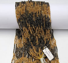 AAA Natural Tourmaline Multi Color Gemstone Beads, Yellow Tourmaline, Black tourmaline Rondelle Faceted Bead, 15.5″ Full Strand, 3mm PRP715